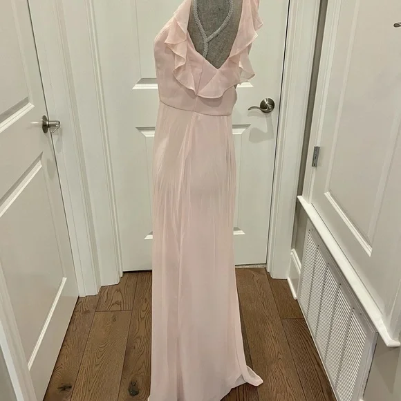DESSY BRIDAL COLLECTION Chiffon, Lined,Blush Pink Bridesmaids Dress Size 4R - Picture 4 of 5